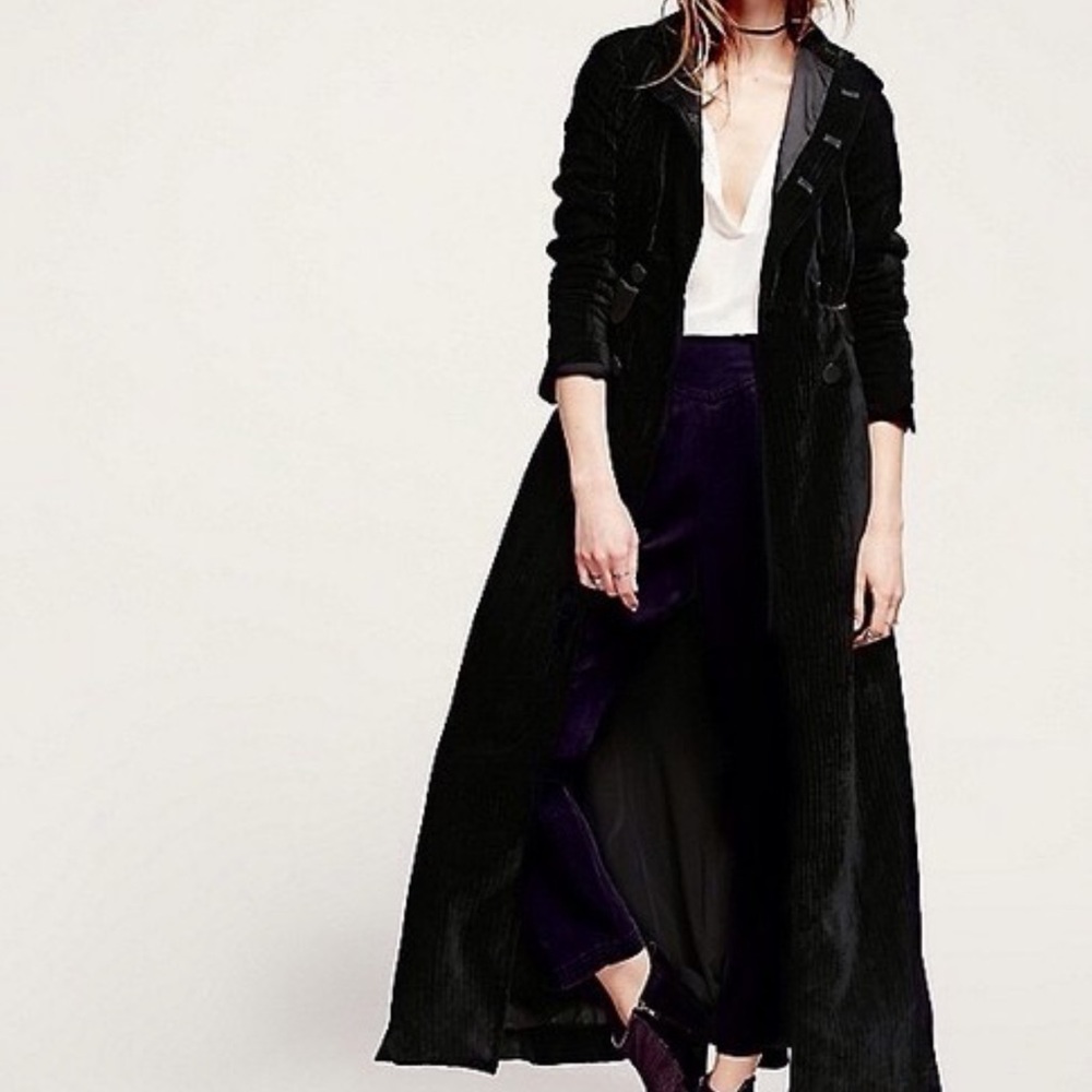 ***ISO**** FREE PEOPLE DRIPPY TUXEDO DUSTER MAXI COAT